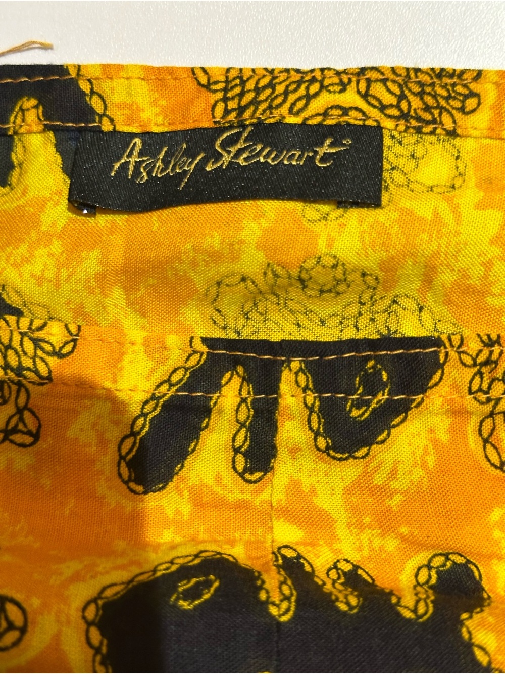 Ashley Stewart Yellow and Black Tropical Print Sarong - Picture 7 of 8